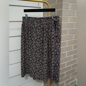 Gorgeous brown and black floral midi skirt